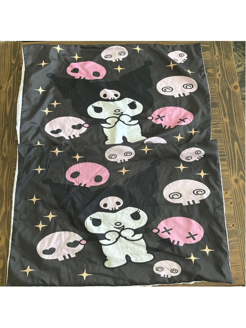Kuromi Pillowcase Set Pink Black Skull Queen Standard Pillow Covers 2 Pc
